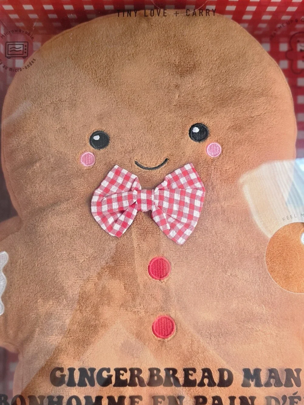 NWT Gingerbread Man Plush Heatable Pillow